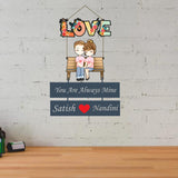 Load image into Gallery viewer, Webelkart Premium Wooden Love Designer Customised Wall Hanging, Name Plate For Home Entrance outdoor, Wooden Hanging House Name Plate - Personalised Love wall hanging - 16 x 10 inches