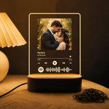 Load image into Gallery viewer, Webelkart Personalised Spotify Photo Frame with LED Light, Wooden Stand, Custom Music Plaque with Picture and Song Code, Transparent Acrylic Tabletop Gift for Birthday, Anniversary, Couple, 6 x 7.25 Inch