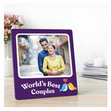 Load image into Gallery viewer, Webelkart Best Couple Personalized Photo Fridge Magnet - Gift for Valentines, Valentine's Day, Birthday, Wedding, Anniversary - for Girlfriend, Husband, Wife - Purple - Size - 12 cm x 12 cm