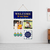 Load image into Gallery viewer, Webelkart Premium Wooden Welcome To Our Home With custom Photo Upload Customised Wall Hanging For Home Decor, Wall Decor Items for Home, Gift Item For Home Decor (35.5 x 25.4 Cm)