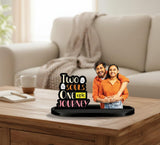 Load image into Gallery viewer, Webelkart Personalized Couple Photo Table Frame, Acrylic, 11 x 8 inches, Two Souls One Epic Journey Quote, Custom Romantic Gift for Anniversary, Valentine's Day, Wedding, Desktop Home Décor