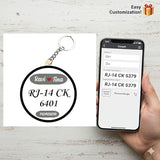 Load image into Gallery viewer, Webelkart Beautiful Round Customized Bike Number And Name Keychain for Bikes and Cars, Black/White Wood, Personalized Printed Gift, Long Size, (2 x 2 Inches)