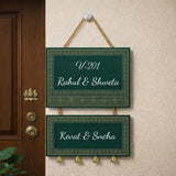 Load image into Gallery viewer, Webelkart Premium Customised Wall Hanging Name Plate for Home Entrance Outdoor | Custom Double Layer Door Name Board with Bells | Decorative Hanging Nameplate for House, Flat, Apartment, Office Entrance - 14 Inches