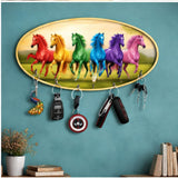 Load image into Gallery viewer, Webelkart Decorative Wooden Seven Horse Key Holder for Home Decor,Wall Mounted Key Organizer, Key Chain Holder,Key Hanger for Living Room (11 x 6 Inches)