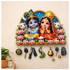 Load image into Gallery viewer, Webelkart Premium Radha Krishna Wooden Key Holder for Home Decor, Wall Mount Key Hanger, Key Chain Holder for Wall, Living Room, Pooja Room