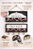 Load image into Gallery viewer, JaipurCrafts Premium Customized Wooden Couple Name Plate For Home Entrance outdoor With Bells | Handcrafted Floral Wooden Name Board for Home Decor | Perfect Wedding, Anniversary &amp; Housewarming Gift - 14 Inches