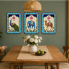 गैलरी व्यूवर में इमेज लोड करें, Webelkart Premium Set of 3 Indian Animal Wall Paintings For Wall Decor | Peacock, Elephant &amp; Camel Artwork |Wall Decor for Living Room, Bedroom, Office &amp; Hallway | UV Printed Rajasthani Painting 12x9