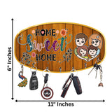 Load image into Gallery viewer, Webelkart Premium Wooden Home Sweet Home Key Holder for Wall Decor | 3D UV Printed Key Hanger | Wall Key Hanger for Home Entrance, Living Room Home Decor Item (11" Inches)