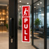 Load image into Gallery viewer, Webelkart Push Pull Door Sign Sticker Set | Self-Adhesive Wood Door Signs for Glass Doors | Push &amp; Pull Indicator Labels for Office, Hotel, Restaurant,Shop &amp; Commercial Entrances Set Of 2 ( 12 x 4" Inches )