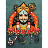 Load image into Gallery viewer, Webelkart Premium Baba Shyam Wooden Key Holder for Home/Office Decor,Key Hanger for Wall Decor,Key Chain Holdre for Wall,Home Decoration Item (12 x 11' Inches