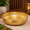 गैलरी व्यूवर में इमेज लोड करें, Webelkart Handcrafted Gold Plated Metal Chitai Design Urli Bowl for Floating Flowers and Tea Light Candles Home - Home Decoration Items for Ganesh Chaturthi,Diwali Decoration Items (11" Inches)