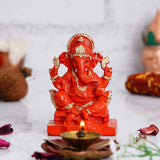 Load image into Gallery viewer, JaipurCrafts Polyresin Ganesha Statue for Car Dashboard Ganesha Murti Ganpati Idol Figurine for Home Temple| Ganesha Idol for Car Dashboard -Ganesha Idol for Home Decor Entrance (4 inches,Orange)