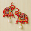 Load image into Gallery viewer, Webelkart Premium Set of 2 with Shubh Labh Wall Hanging for Diwali Decoration| Wall Decor |Temple Decor Wall Hanging |Pooja and Home Decor Hanging (Elephant) (Red)