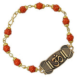 Load image into Gallery viewer, Webelkart Premium OM Rudraksha Rakhi for Brother With Free Fridge Magnet, Raksha Bandhan Gift For Brother Sister,Rakhi for Bhaiya Bhabhi Greeting Card And Roli Chawal