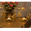 Load image into Gallery viewer, Webelkart Premium Gold Leaf Tealight Candle Holder Set of 2 | Decorative Metal Candle Stand with Leaf Design | Tabletop Home Decor for Living Room, Bedroom, Diwali, Wedding &amp; Festive Decoration
