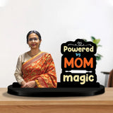 Load image into Gallery viewer, Webelkart Personalized Acrylic Tabletop Gift for Mom, Custom Photo, Powered by Mom Magic Design, 10 x 5.25 Inches, Transparent Desktop Décor
