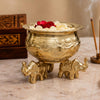 Load image into Gallery viewer, Webelkart Premium Decorative Gold Plated Urli Bowl | Floating Flower Bowl for Home Décor | Urli for Living Room,Temple | Ideal for Diwali, Wedding &amp; Housewarming Gift (4.5" Inches)