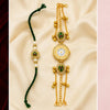Load image into Gallery viewer, Webelkart Handcrafted Bhaiya Bhabhi Rakhi Set and Traditional Bracelet Watch Rakhi | Lumba Rakhi for Bhabhi | Raksha Bandhan Gift Set