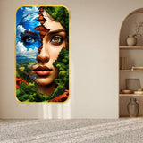 Load image into Gallery viewer, Webelkart Beautiful Abstract Face Nature Fusion Wall Art For Home Decor | Artistic Wooden Hanging Plaque for Living Room, Bedroom, Office | Unique Home Decoration Surreal Nature Face Art Print (17x9.5"Inches )