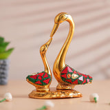 Load image into Gallery viewer, Webelkart Metal Kissing Duck Showpiece for Home Decor,Swan Couple Showpiece for Home |Stone Work Tabletop Statue for Living Room, Bedroom, &amp; Gift Purpose and Office Decor (5" Inches)