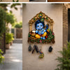 Load image into Gallery viewer, Webelkart Krishna Key Holder for Home/Office Decor | 3D UV Printed Wooden Key Hanger Decorative Key Chain Holder, Diwali Gift Item,Home Decor Gift Item(10 x 10 Inches)