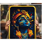 Load image into Gallery viewer, Webelkart Premium Lord Krishna Wall Art with Golden Frame | HD 3D Printed Krishna Portrait | Wall Decor for Living Room, Bedroom &amp; Temple,Wall Painting For Home Decor (18 x 10 Inches)