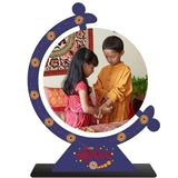 Load image into Gallery viewer, Webelkart 2 Stone Rakhi Combo for Bhaiya and bhabhi with Customised Rakhi Best Wishes Stand with Image Upload and Customised Keychain with Photo Print and Greeting Cards and Roli Chawal Pack