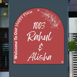 गैलरी व्यूवर में इमेज लोड करें, Webelkart Premium Designer Customised Acrylic Name plate for home Entrance Outdoor, Personalised Name Plate for house -11 x 14 inches, Red