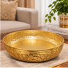 गैलरी व्यूवर में इमेज लोड करें, Webelkart Handcrafted Gold Plated Metal Chitai Design Urli Bowl for Floating Flowers and Tea Light Candles Home - Home Decoration Items for Ganesh Chaturthi,Diwali Decoration Items (11" Inches)
