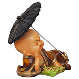 Load image into Gallery viewer, JaipurCrafts Little Baby Cheerish Mood Laughing Buddha with Umbrella Child Monk Statue Showpiece - 16.51 cm Child Monk for Home/Office Décor Gift Itam