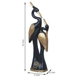 Load image into Gallery viewer, JaipurCrafts Premium Swan Pair of Kissing Duck Showpieces for Home and Office Decor- Antique Showpieces (14 Inches, Black and Gold)