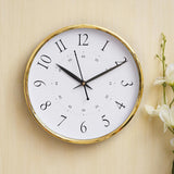 गैलरी व्यूवर में इमेज लोड करें, JaipurCrafts Premium Plastic Wall Clock for Home and Office Decor/Office Wall Clocks/Wall Clock for Living Room (Noiseless, 10 Inches) (Gold)