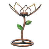 Load image into Gallery viewer, Webelkart Premium Handcrafted Metal Flower Tealight Candle Holder for Diwali Decor– Antique Copper Finish Lotus Design Table Décor for Home, Living Room &amp; Festive Decoration (9" Inches)