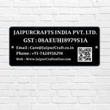 Load image into Gallery viewer, Webelkart Premium Acrylic Business GST Name Plate with QR Code, 12 x 6 inches, Black, for Home, Office and Restaurants