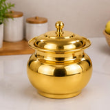Load image into Gallery viewer, Webelkart Premium Ghee Dani with Lid | Multipurpose Ghee Storage Container | Mirror Finish Steel Pot for Kitchen | Oil,Butter &amp; Masala Storage Jar (Gold)