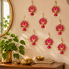Load image into Gallery viewer, Webelkart Premium Set of 6 MDF Wood Lotus Hanging for Decoration | Handmade Wall Decor Lotus Flower Wall Hanging Decor with Jhumki,Diwali Decoration Item,Wedding &amp; Festival Item