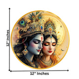 Load image into Gallery viewer, Webelkart Radha Krishna Wall Painting with Golden Frame For Home Decor | 3D UV Printed Wall Decor for Living Room, Bedroom &amp; Temple | Home Decoration Item (12 Inches)