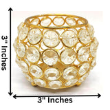 Load image into Gallery viewer, JaipurCrafts Premium Set of 2 Votives Bowl Crystal Tea Light Candle Holder for Diwali Decor |TeaLight Candle Holders for Home Decor Diwali Gift Item (3" Inches Set of 2 Gold)