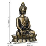गैलरी व्यूवर में इमेज लोड करें, Webelkart Premium Lord Metal Gautam Buddha Statue of Sakyamuni Statue Showpiece for Home/Office Decor |Decorative Items for Home- Car Dashboard Idols (3.5" Inche)