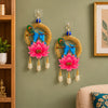 Load image into Gallery viewer, Webelkart Premium Set of 2 with Shubh Labh Wall Hanging for Diwali Decoration| Wall Decor |Temple Decor Wall Hanging |Pooja and Home Decor Hanging (Flut Designs)