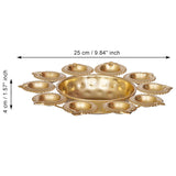 Load image into Gallery viewer, JaipurCrafts Diya Shape Gold Polish Flower Decorative Urli Bowl for Home Handcrafted Bowl for Floating Flowers and Tea Light Candles Home,Office and Table Decor| Diwali Decoration Items (9.84&quot; Inches)