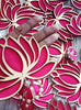 Load image into Gallery viewer, Webelkart Premium Set of 6 MDF Wood Lotus Hanging for Decoration | Handmade Wall Decor Lotus Flower Wall Hanging Decor with Jhumki,Diwali Decoration Item,Wedding &amp; Festival Item