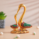 Load image into Gallery viewer, Webelkart Premium Kissing Duck Showpiece for Home,Golden Swan Couple Showpiece for Home |Stone Work | Elegant Tabletop Statue for Living Room, Bedroom, &amp; Gift Purpose and Office Decor(5" Inches)