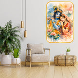 गैलरी व्यूवर में इमेज लोड करें, Webelkart Beautiful Radha Krishna Wall Painting with Frame For Home/Office Decor | 3D UV Printed Wall Decor for Living Room, Bedroom &amp; Temple | Home Decoration Item (18x12 Inches)