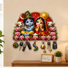 Load image into Gallery viewer, Webelkart Premium Radha Krishna Wooden Key Holder for Home Decor, Wall Mount Key Hanger, Key Chain Holder for Wall, Living Room, Pooja Room (Red)