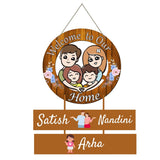Load image into Gallery viewer, Webelkart Premium Wooden Family Designer Customised Wall Hanging, Name Plate For Home Entrance outdoor, Wooden Hanging House Name Plate - Personalised family wall hanging - 16 x 10 inches
