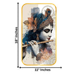 गैलरी व्यूवर में इमेज लोड करें, Webelkart Krishna Wall Painting For Home/Office Decor | 3D UV Printed Wall Decor for Living Room, Bedroom &amp; Temple | Home Decoration Item (18 x 11 Inches)