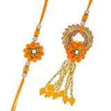 Load image into Gallery viewer, Webelkart Premium Rakhi Combo Set for Brother and Bhabhi Premium Lumba Rakhi,Raksha Bandhan Gift,Couple Bracelet Set For Bhaiya Bhabhi,Brother,Rakshabandhan Gift