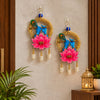 Load image into Gallery viewer, Webelkart Premium Set of 2 with Shubh Labh Wall Hanging for Diwali Decoration| Wall Decor |Temple Decor Wall Hanging |Pooja and Home Decor Hanging (Flut Designs)