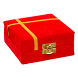 Load image into Gallery viewer, Webelkart Premium Silver Plated Kumkum Box Leaf With Red Velvet Box | roli Tikka Holder for Home and Puja Room (5.11" Inches)